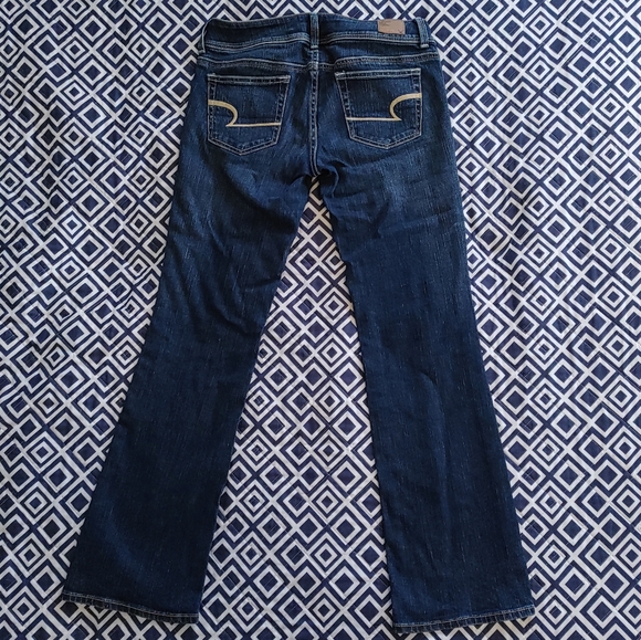 AEO Dark Slim Boot Cut Stretch Jean 2 Short - Picture 3 of 9